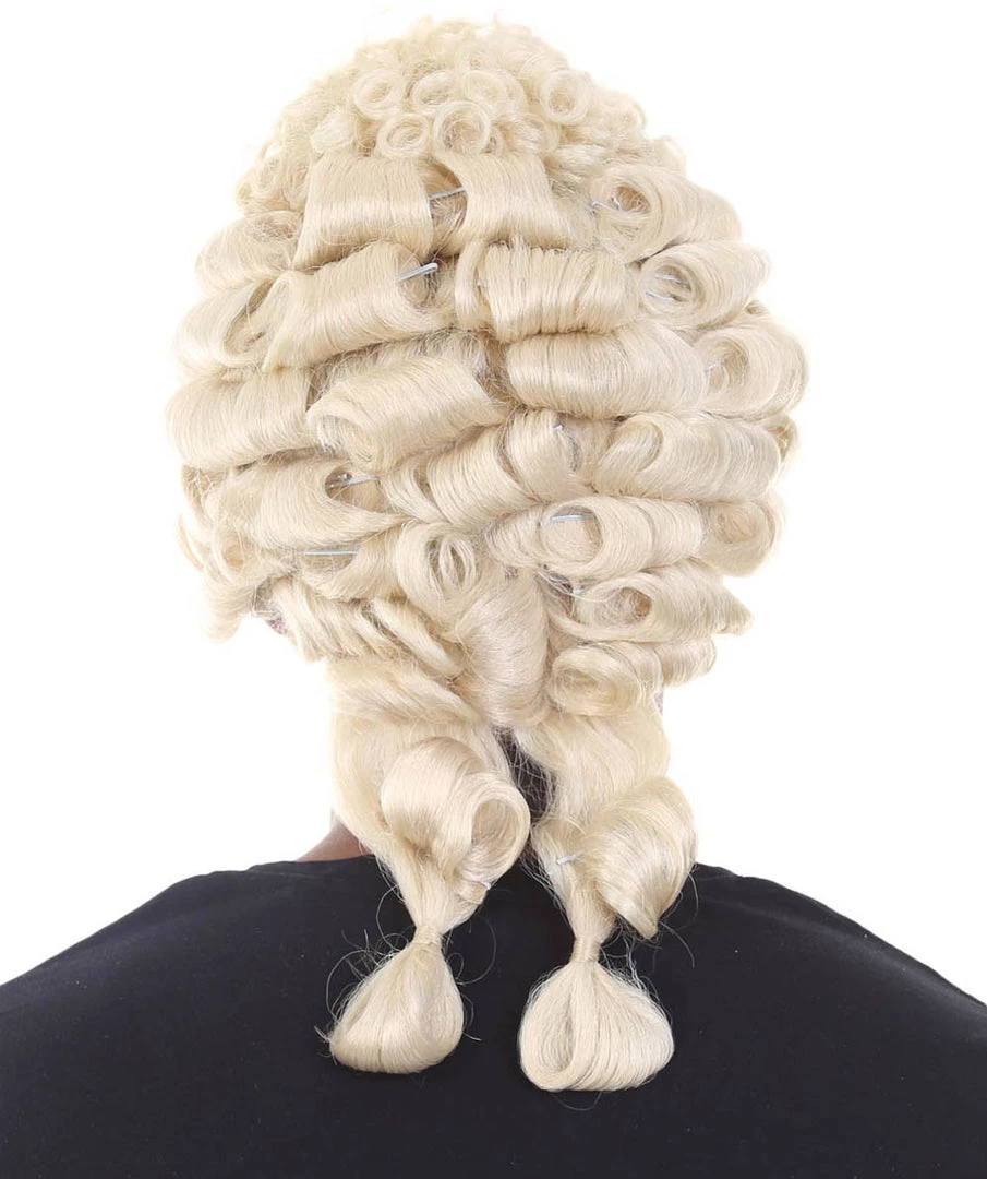 HPO Mens Colonial Judge Wigs | Blonde Historical Wigs | Premium Breathable Capless Cap 5 HPO Mens Colonial Judge Wigs | Blonde Historical Wigs | Premium Breathable Capless Cap