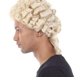 HPO Mens Colonial Judge Wigs | Blonde Historical Wigs | Premium Breathable Capless Cap 13 HPO Mens Colonial Judge Wigs | Blonde Historical Wigs | Premium Breathable Capless Cap
