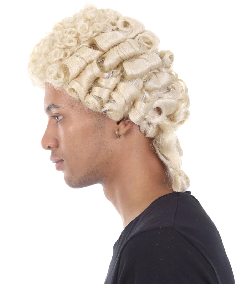HPO Mens Colonial Judge Wigs | Blonde Historical Wigs | Premium Breathable Capless Cap 4 HPO Mens Colonial Judge Wigs | Blonde Historical Wigs | Premium Breathable Capless Cap