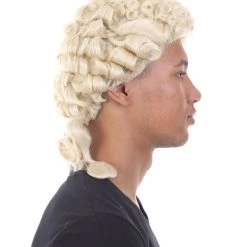 HPO Mens Colonial Judge Wigs | Blonde Historical Wigs | Premium Breathable Capless Cap 15 HPO Mens Colonial Judge Wigs | Blonde Historical Wigs | Premium Breathable Capless Cap