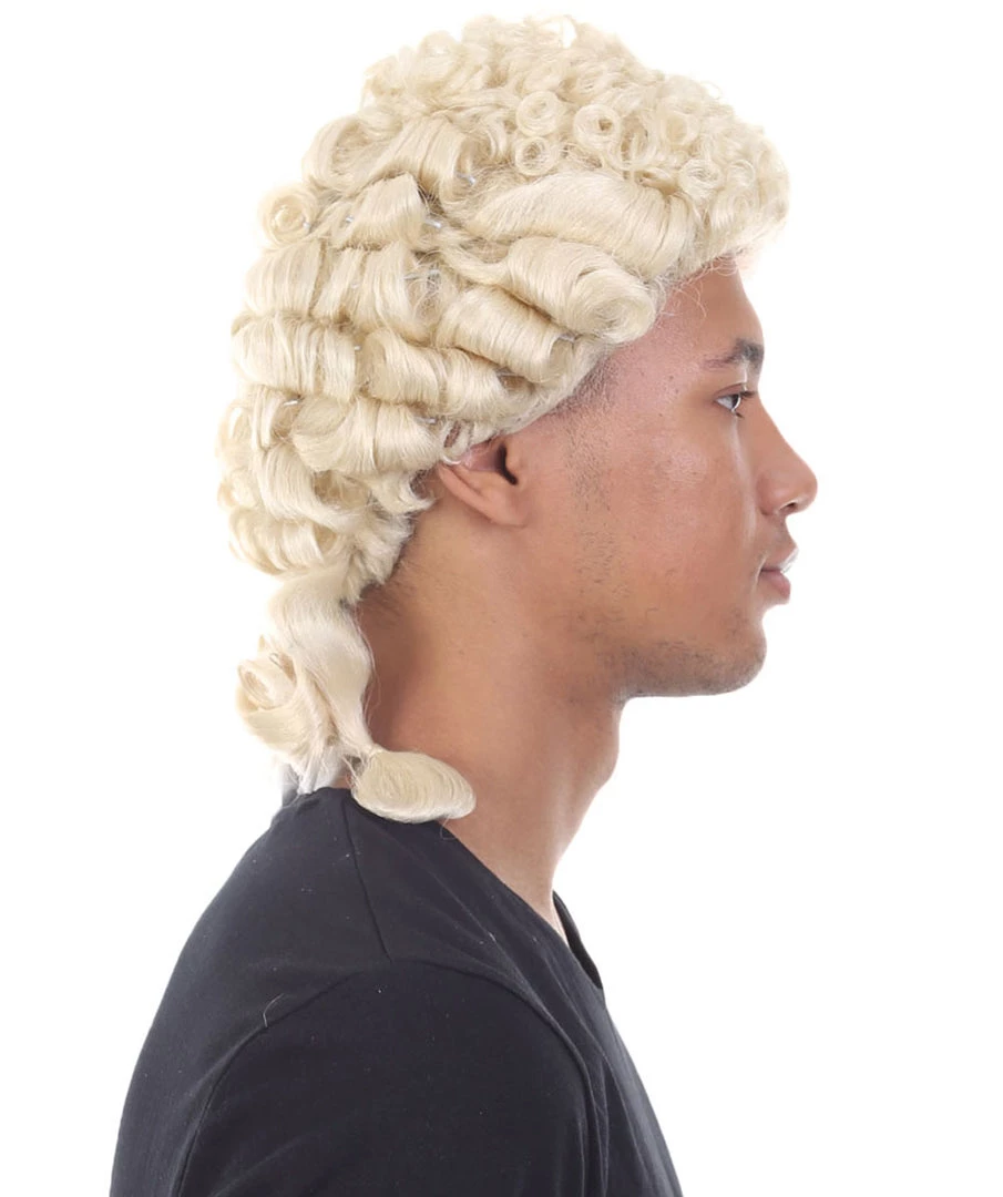 HPO Mens Colonial Judge Wigs | Blonde Historical Wigs | Premium Breathable Capless Cap 6 HPO Mens Colonial Judge Wigs | Blonde Historical Wigs | Premium Breathable Capless Cap