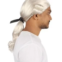 HPO Men's Mens Colonial Judge Historical White Wigs | Premium Breathable Capless Cap 12 HPO Men's Mens Colonial Judge Historical White Wigs | Premium Breathable Capless Cap