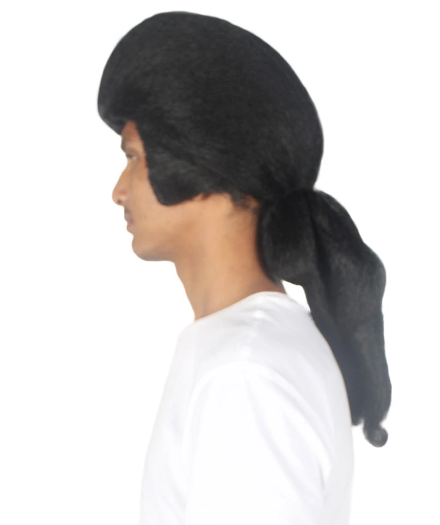 HPO Men's Mens Colonial Wavy Judge Black Historical Wigs | Premium Breathable Capless Cap 3 HPO Men's Mens Colonial Wavy Judge Black Historical Wigs | Premium Breathable Capless Cap