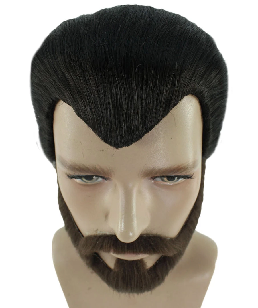 HPO Men's Mens Horror Movie Dk. Brown Wig And Full Beard | TV/Movie Wigs | Premium Breathable Capless Cap 8 HPO Men's Mens Horror Movie Dk. Brown Wig And Full Beard | TV/Movie Wigs | Premium Breathable Capless Cap