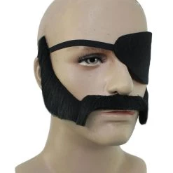 HPO Mens Assasin Black Full Beard With Eye Mask Set | TV/Movie Accessories