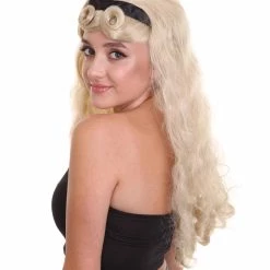 HPO Alice Womens Wig | Long Blonde Character Cosplay Halloween Wig | Premium Breathable Capless Cap 12 HPO Alice Womens Wig | Long Blonde Character Cosplay Halloween Wig | Premium Breathable Capless Cap