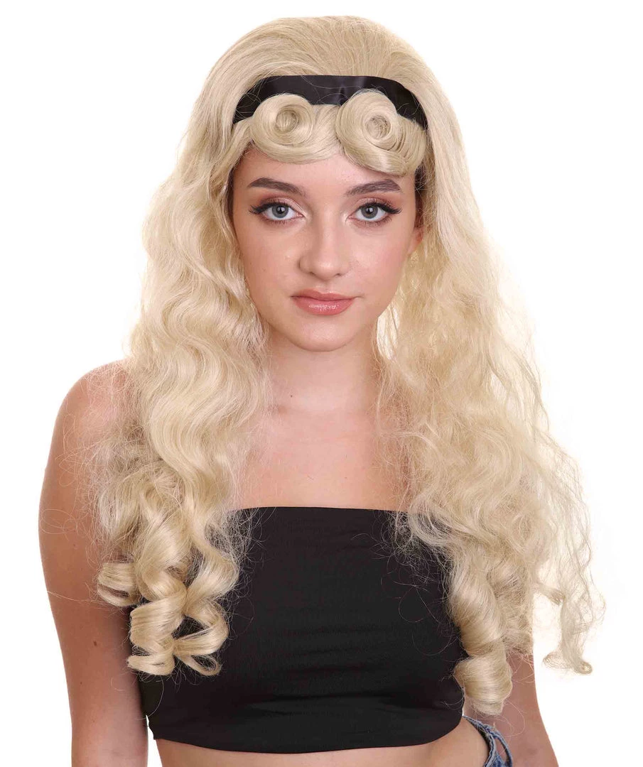 HPO Alice Womens Wig | Long Blonde Character Cosplay Halloween Wig | Premium Breathable Capless Cap 2 HPO Alice Womens Wig | Long Blonde Character Cosplay Halloween Wig | Premium Breathable Capless Cap