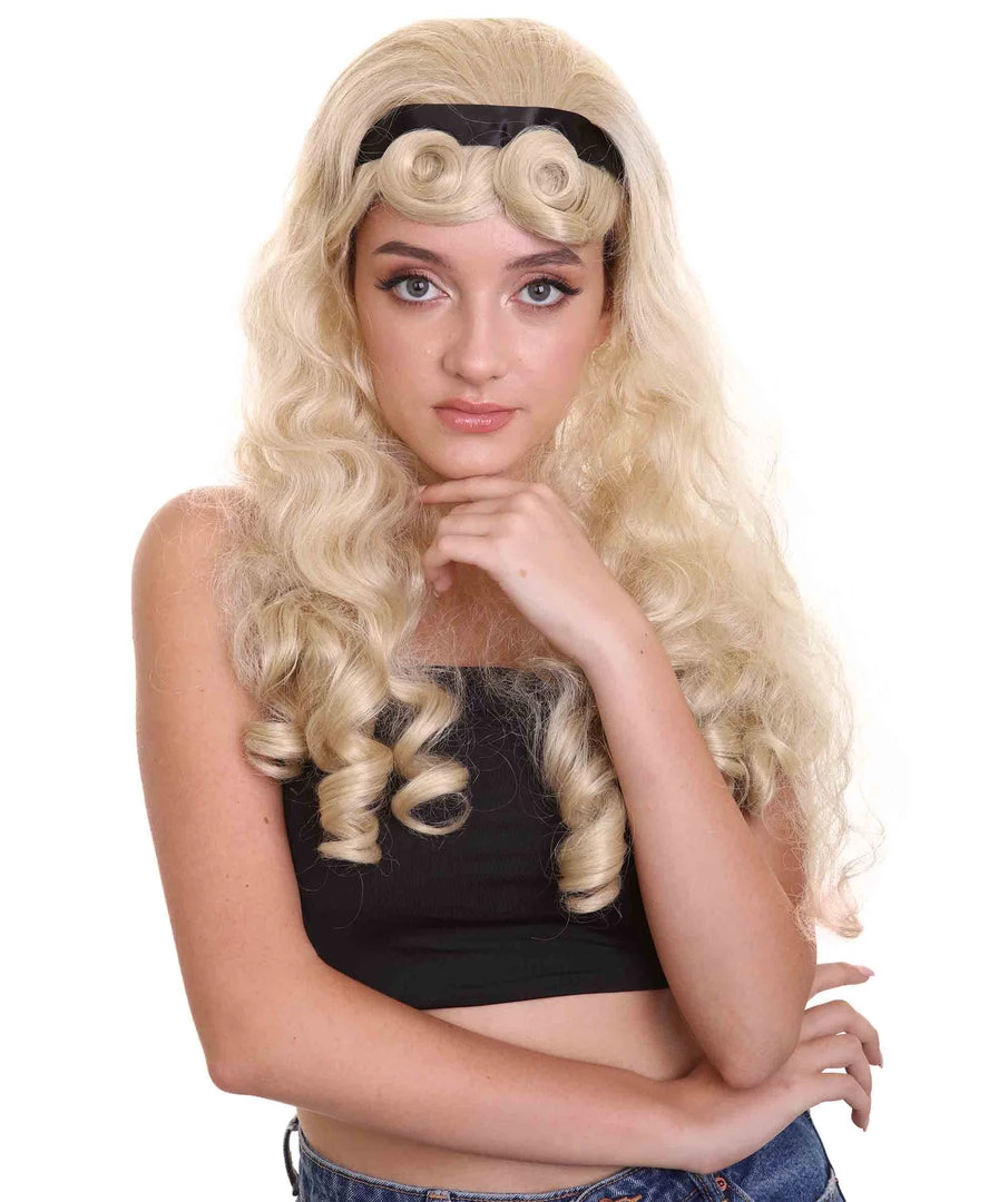 HPO Alice Womens Wig | Long Blonde Character Cosplay Halloween Wig | Premium Breathable Capless Cap 1 HPO Alice Womens Wig | Long Blonde Character Cosplay Halloween Wig | Premium Breathable Capless Cap
