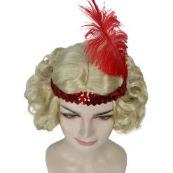 HPO Hollywood Feather Flapper Womens Wig | Blond Character Cosplay Halloween Wig | Premium Breathable Capless Cap Men's