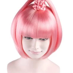 HPO Kawaii Pink Womens Wig | Character Bob Cosplay Halloween Wig | Premium Breathable Capless Cap