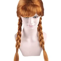 HPO Princess Women Wig | Ginger Long Braided Character Cosplay Brown Wig | Premium Breathable Capless Cap Men's