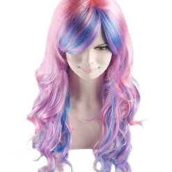HPO Rave Candy Purple & Blue Adult's Womens Wig | Long Curly Cosplay Halloween Wig | Premium Breathable Capless Cap Men's 15 HPO Rave Candy Purple & Blue Adult's Womens Wig | Long Curly Cosplay Halloween Wig | Premium Breathable Capless Cap Men's