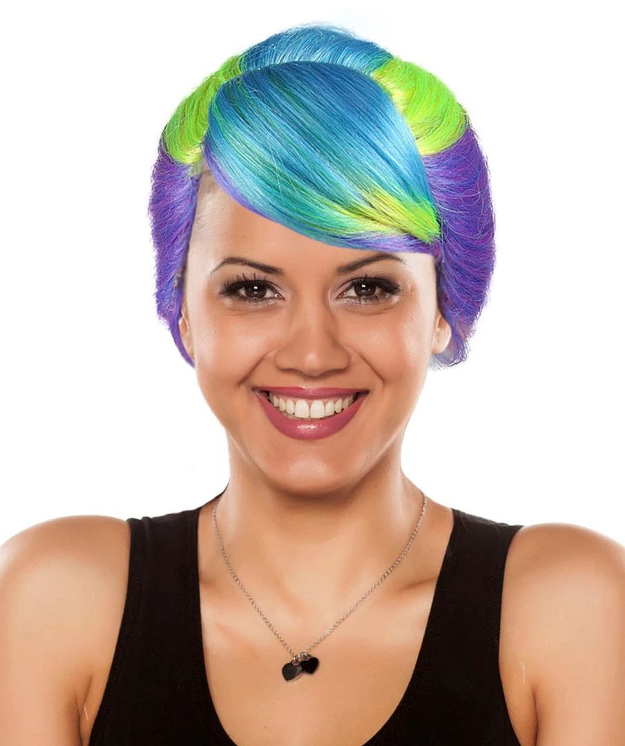 HPO Colorful Babe Sexy Womens Wig | Braided Cosplay Halloween Wig | Premium Breathable Capless Cap Men's 1 HPO Colorful Babe Sexy Womens Wig | Braided Cosplay Halloween Wig | Premium Breathable Capless Cap Men's