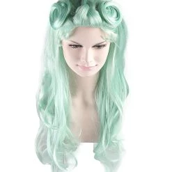 HPO Men's Womens Pale Blue Curly Glamour Siren Wig | Long Curly Cosplay Halloween Wig | Premium Breathable Capless Cap 17 HPO Men's Womens Pale Blue Curly Glamour Siren Wig | Long Curly Cosplay Halloween Wig | Premium Breathable Capless Cap