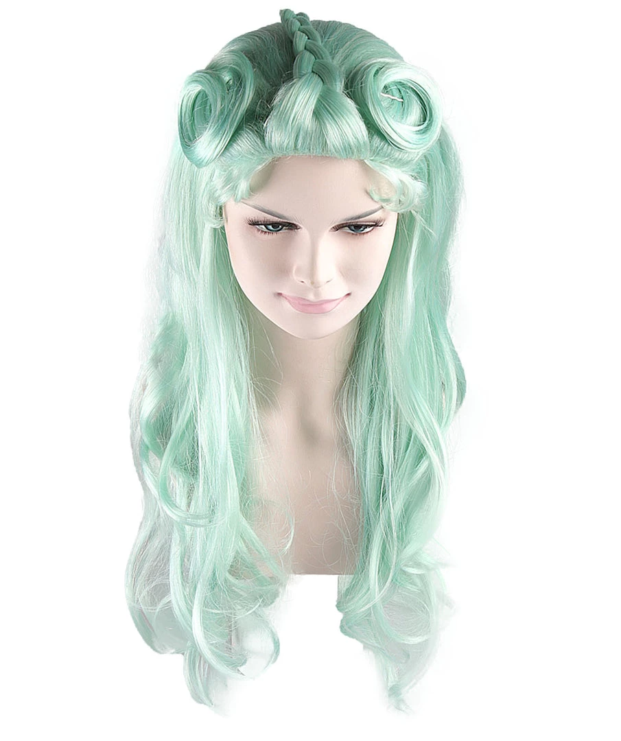 HPO Men's Womens Pale Blue Curly Glamour Siren Wig | Long Curly Cosplay Halloween Wig | Premium Breathable Capless Cap 8 HPO Men's Womens Pale Blue Curly Glamour Siren Wig | Long Curly Cosplay Halloween Wig | Premium Breathable Capless Cap