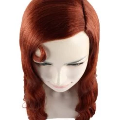 HPO Men's Womens Dark Auburn Seductress Style Wig | Long Wavy Cosplay Halloween Wig | Premium Breathable Capless Cap 15 HPO Men's Womens Dark Auburn Seductress Style Wig | Long Wavy Cosplay Halloween Wig | Premium Breathable Capless Cap