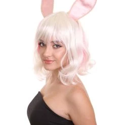 HPO Men's Easter Bunny Womens Wig | Short Easter Wig | Premium Breathable Capless Cap
