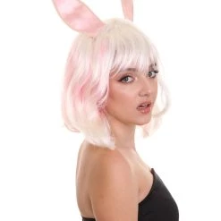 HPO Men's Easter Bunny Womens Wig | Short Easter Wig | Premium Breathable Capless Cap