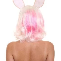 HPO Men's Easter Bunny Womens Wig | Short Easter Wig | Premium Breathable Capless Cap