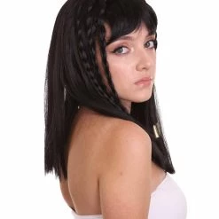 HPO Queen Cleopatra Womens Wig | Black Historical Wigs | Premium Breathable Capless Cap