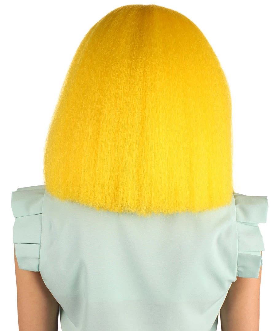 HPO Australian Singer Wig | Yellow Large Celebrity Cosplay Wigs | Premium Breathable Capless Cap Women's 4 HPO Australian Singer Wig | Yellow Large Celebrity Cosplay Wigs | Premium Breathable Capless Cap Women's