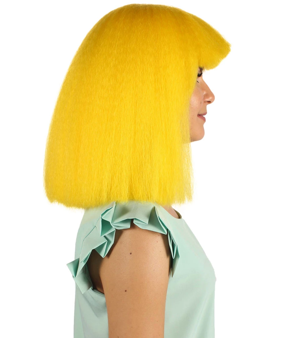 HPO Australian Singer Wig | Yellow Large Celebrity Cosplay Wigs | Premium Breathable Capless Cap Women's 5 HPO Australian Singer Wig | Yellow Large Celebrity Cosplay Wigs | Premium Breathable Capless Cap Women's