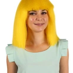 HPO Australian Singer Wig | Yellow Large Celebrity Cosplay Wigs | Premium Breathable Capless Cap Women's 13 HPO Australian Singer Wig | Yellow Large Celebrity Cosplay Wigs | Premium Breathable Capless Cap Women's