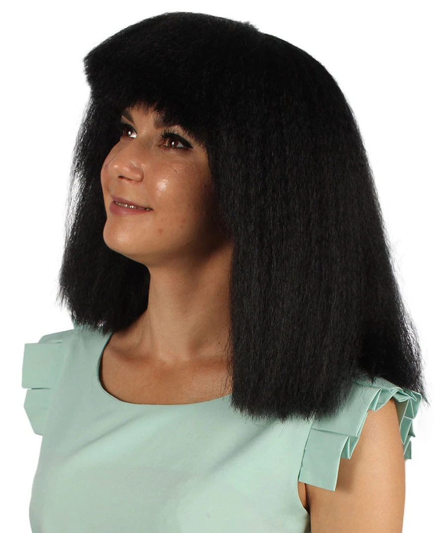 HPO Australian Singer Womens Wig | Black Large Celebrity Cosplay Wigs | Premium Breathable Capless Cap Women's 2 HPO Australian Singer Womens Wig | Black Large Celebrity Cosplay Wigs | Premium Breathable Capless Cap Women's