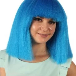 HPO Australian Singer Womens Wig | Neon Blue Large Celebrity Wigs | Premium Breathable Capless Cap Women's 15 HPO Australian Singer Womens Wig | Neon Blue Large Celebrity Wigs | Premium Breathable Capless Cap Women's