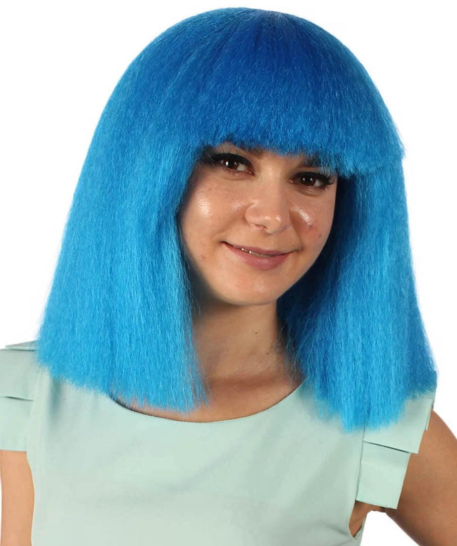HPO Australian Singer Womens Wig | Neon Blue Large Celebrity Wigs | Premium Breathable Capless Cap Women's 7 HPO Australian Singer Womens Wig | Neon Blue Large Celebrity Wigs | Premium Breathable Capless Cap Women's