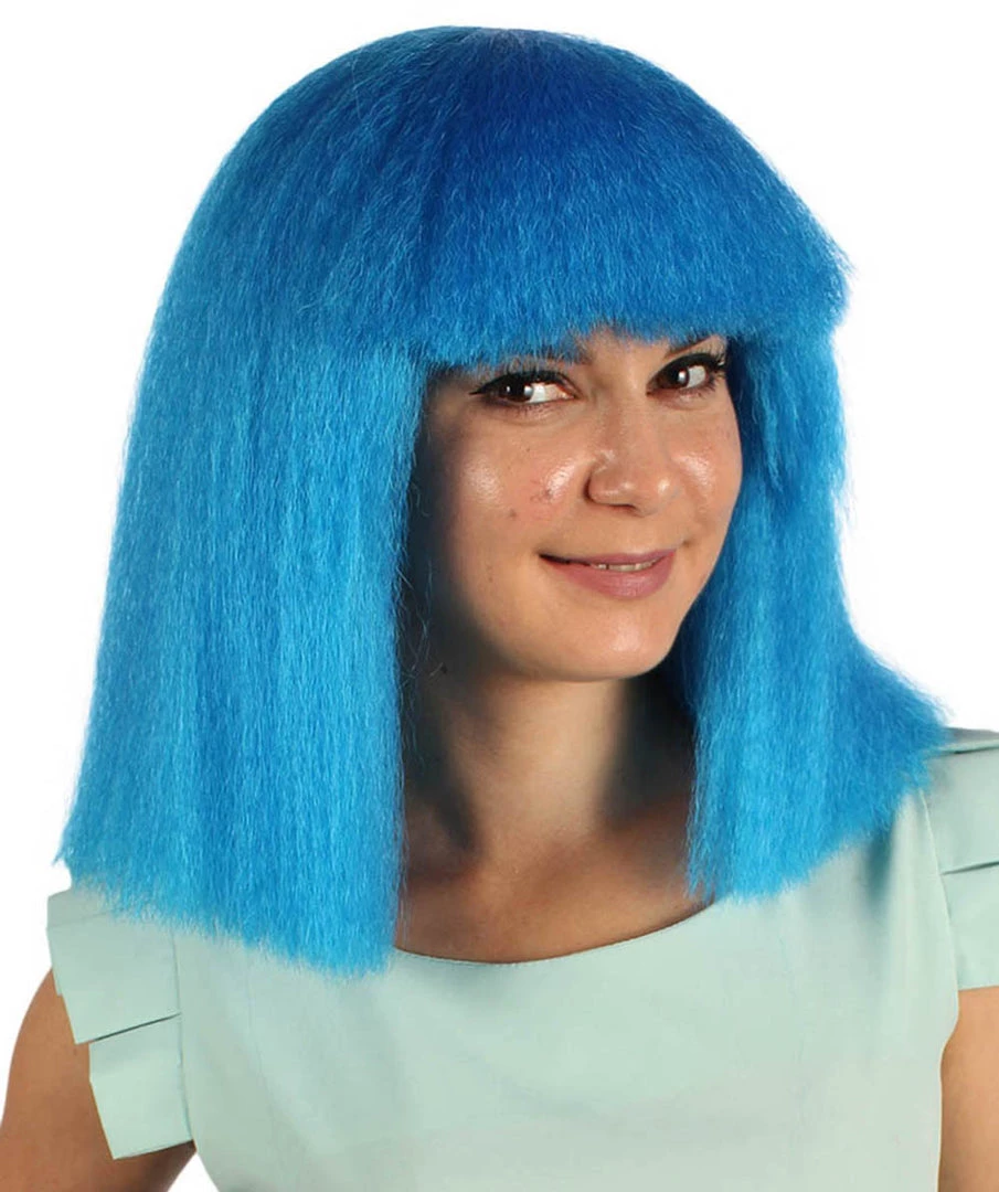 HPO Australian Singer Womens Wig | Neon Blue Large Celebrity Wigs | Premium Breathable Capless Cap Women's 1 HPO Australian Singer Womens Wig | Neon Blue Large Celebrity Wigs | Premium Breathable Capless Cap Women's