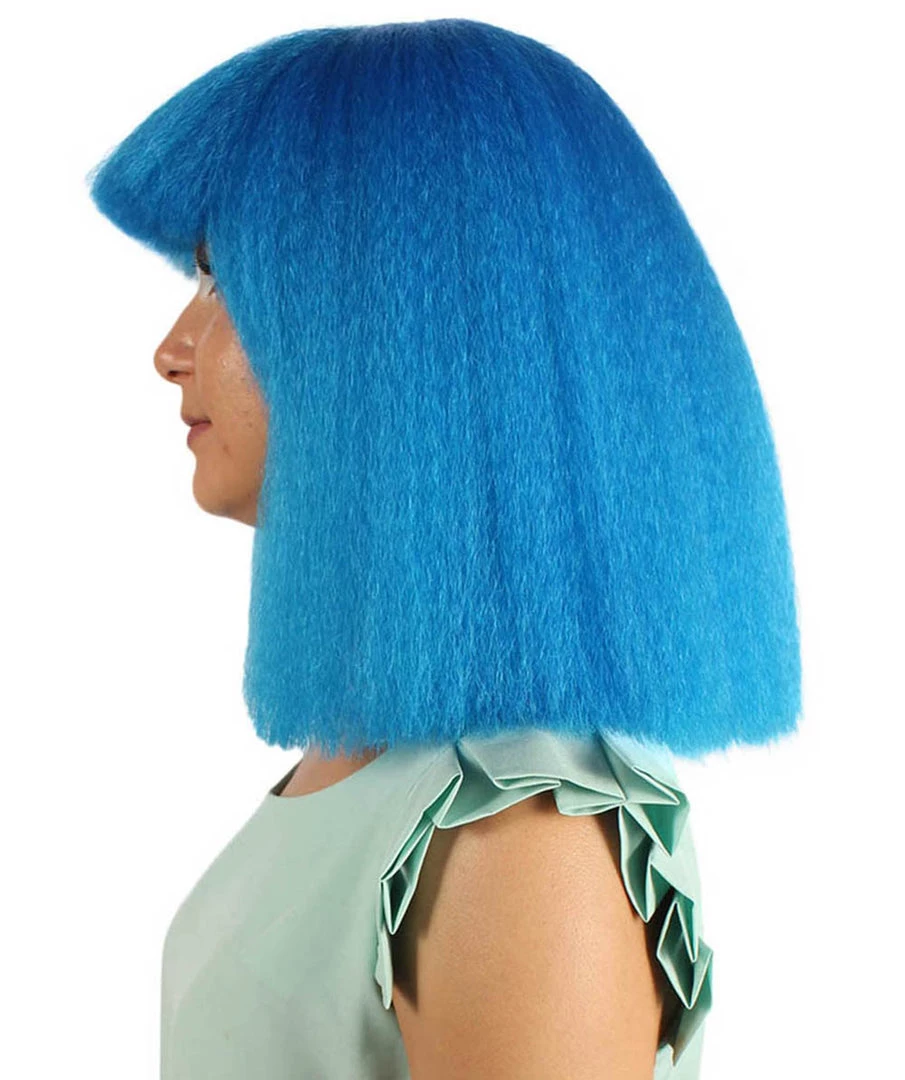 HPO Australian Singer Womens Wig | Neon Blue Large Celebrity Wigs | Premium Breathable Capless Cap Women's 4 HPO Australian Singer Womens Wig | Neon Blue Large Celebrity Wigs | Premium Breathable Capless Cap Women's