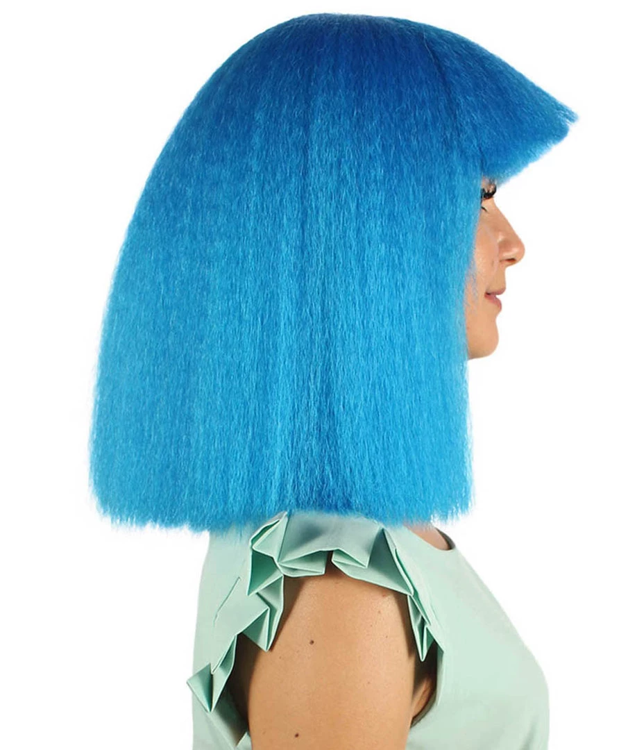 HPO Australian Singer Womens Wig | Neon Blue Large Celebrity Wigs | Premium Breathable Capless Cap Women's 6 HPO Australian Singer Womens Wig | Neon Blue Large Celebrity Wigs | Premium Breathable Capless Cap Women's
