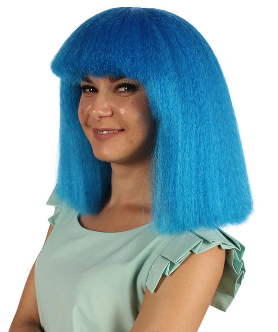 HPO Australian Singer Womens Wig | Neon Blue Large Celebrity Wigs | Premium Breathable Capless Cap Women's 3 HPO Australian Singer Womens Wig | Neon Blue Large Celebrity Wigs | Premium Breathable Capless Cap Women's