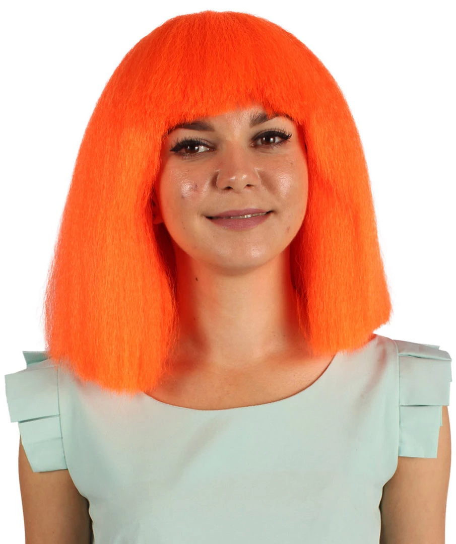 HPO Australian Singer Womens Wig | Neon Orange Large Celebrity Cosplay Wigs | Premium Breathable Capless Cap 2 HPO Australian Singer Womens Wig | Neon Orange Large Celebrity Cosplay Wigs | Premium Breathable Capless Cap
