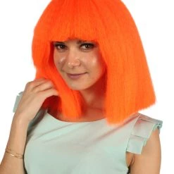 HPO Australian Singer Womens Wig | Neon Orange Large Celebrity Cosplay Wigs | Premium Breathable Capless Cap 12 HPO Australian Singer Womens Wig | Neon Orange Large Celebrity Cosplay Wigs | Premium Breathable Capless Cap