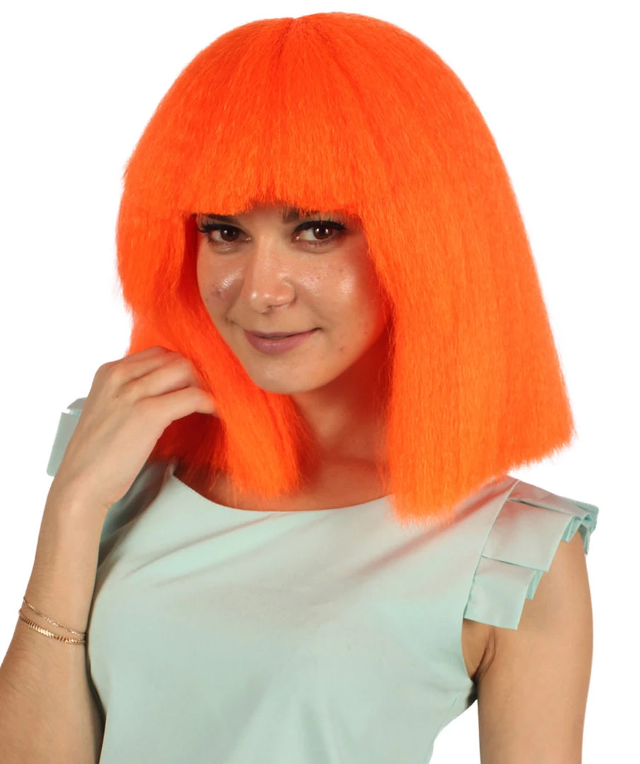 HPO Australian Singer Womens Wig | Neon Orange Large Celebrity Cosplay Wigs | Premium Breathable Capless Cap 3 HPO Australian Singer Womens Wig | Neon Orange Large Celebrity Cosplay Wigs | Premium Breathable Capless Cap
