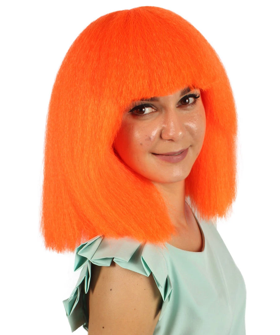 HPO Australian Singer Womens Wig | Neon Orange Large Celebrity Cosplay Wigs | Premium Breathable Capless Cap 7 HPO Australian Singer Womens Wig | Neon Orange Large Celebrity Cosplay Wigs | Premium Breathable Capless Cap
