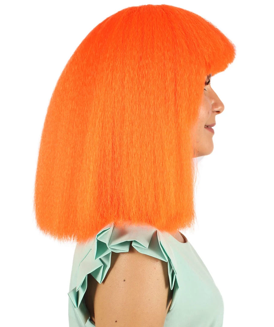 HPO Australian Singer Womens Wig | Neon Orange Large Celebrity Cosplay Wigs | Premium Breathable Capless Cap 6 HPO Australian Singer Womens Wig | Neon Orange Large Celebrity Cosplay Wigs | Premium Breathable Capless Cap