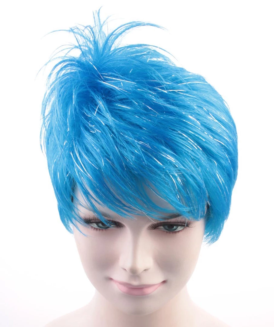 HPO Short Womens Wig | Cosplay Blue Wig | Premium Breathable Capless Cap Men's 7 HPO Short Womens Wig | Cosplay Blue Wig | Premium Breathable Capless Cap Men's