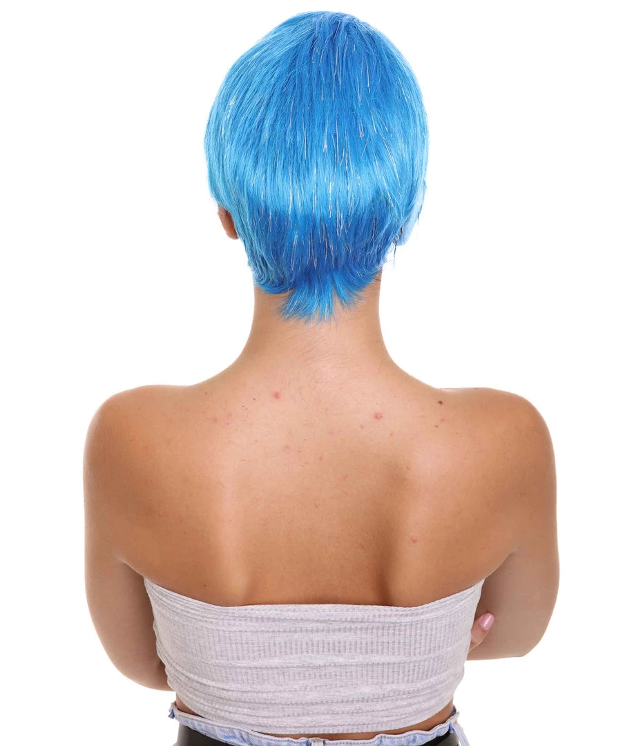HPO Short Womens Wig | Cosplay Blue Wig | Premium Breathable Capless Cap Men's 4 HPO Short Womens Wig | Cosplay Blue Wig | Premium Breathable Capless Cap Men's