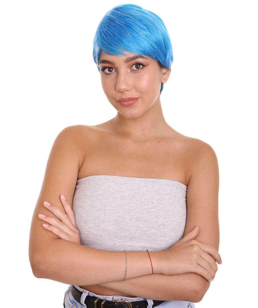 HPO Short Womens Wig | Cosplay Blue Wig | Premium Breathable Capless Cap Men's 1 HPO Short Womens Wig | Cosplay Blue Wig | Premium Breathable Capless Cap Men's