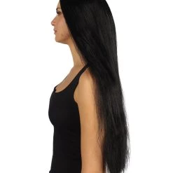 HPO Long Women's Wig | Black And White Two-Tone Wig | Premium Breathable Capless Cap