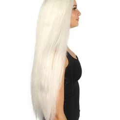 HPO Long Women's Wig | Black And White Two-Tone Wig | Premium Breathable Capless Cap