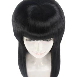 HPO Black Vampiress Womens Wig | Horror Character Cosplay Halloween Wig | Premium Breathable Capless Cap Women's 15 HPO Black Vampiress Womens Wig | Horror Character Cosplay Halloween Wig | Premium Breathable Capless Cap Women's