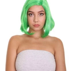 HPO Womens Wig | Green Party Ready Fancy Cosplay Halloween Wig | Premium Breathable Capless Cap