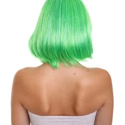HPO Womens Wig | Green Party Ready Fancy Cosplay Halloween Wig | Premium Breathable Capless Cap