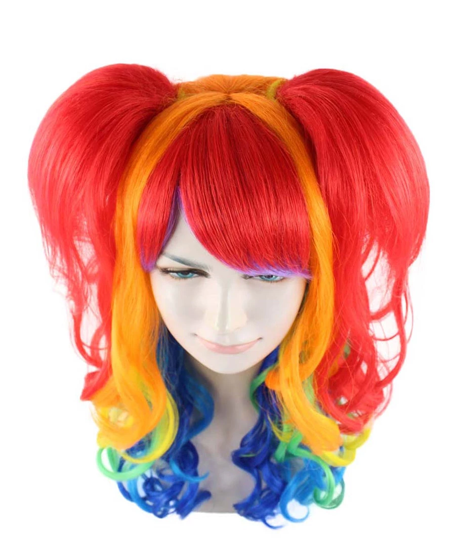 HPO Women Long Wavy Cosplay Rainbow Wig | Premium Breathable Capless Cap Women's 7 HPO Women Long Wavy Cosplay Rainbow Wig | Premium Breathable Capless Cap Women's