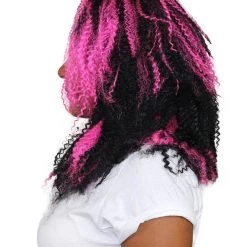 HPO Vampiress Black And Pink Womens Wig | Super Size Jumbo Ghost Horror Wig | Premium Breathable Capless Cap