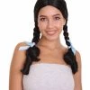 HPO Men's Womens Ponytail Wig | Black Braided Ponytail Wig | Premium Breathable Capless Cap